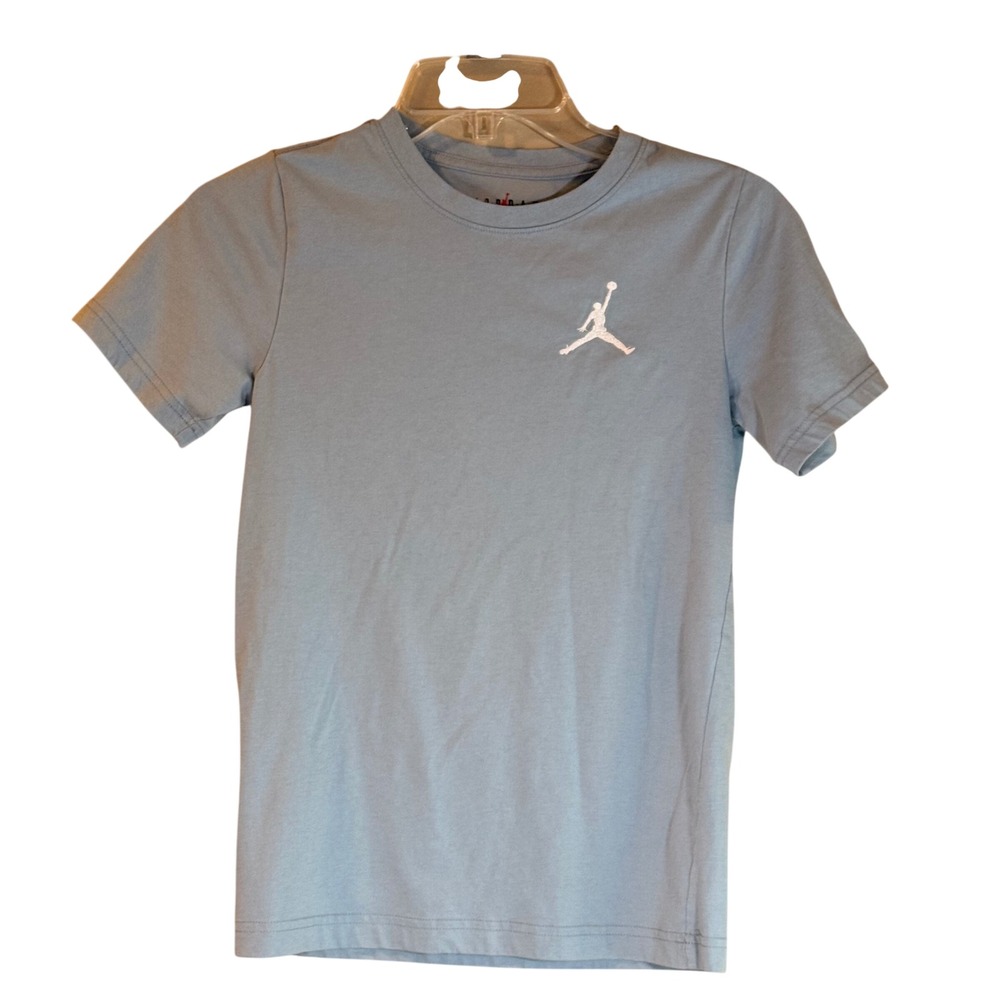 Jordan‎ T-Shirt Boys M 10-12 Light Blue Jumpman Logo Short Sleeve Sportswear
